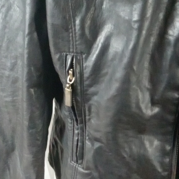 Lane crawford black women's leather jacket small/ medium - Picture 3 of 8